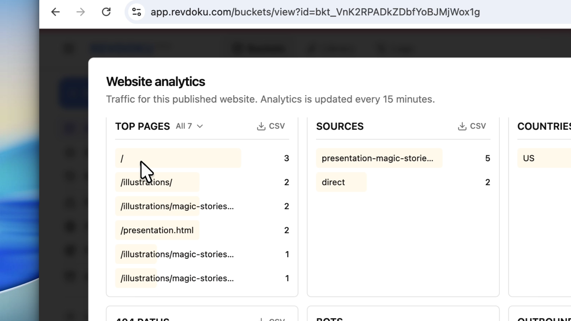 Analytics after update