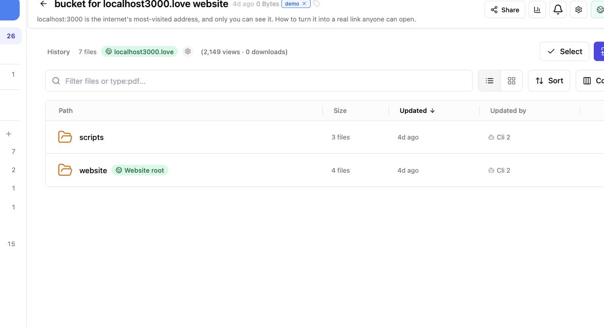 Live bucket view for generated Codex output