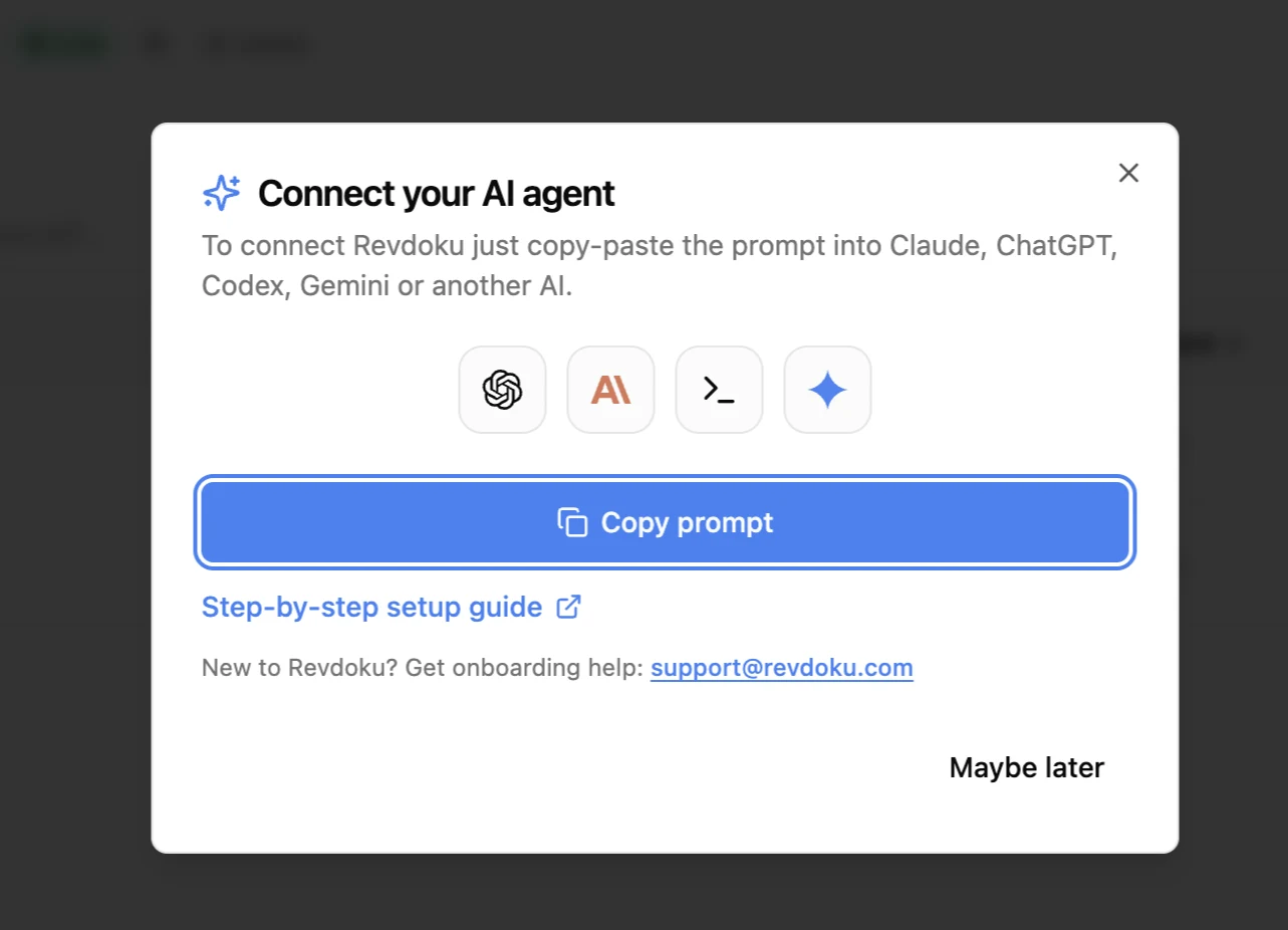 New, then Copy Instructions for AI